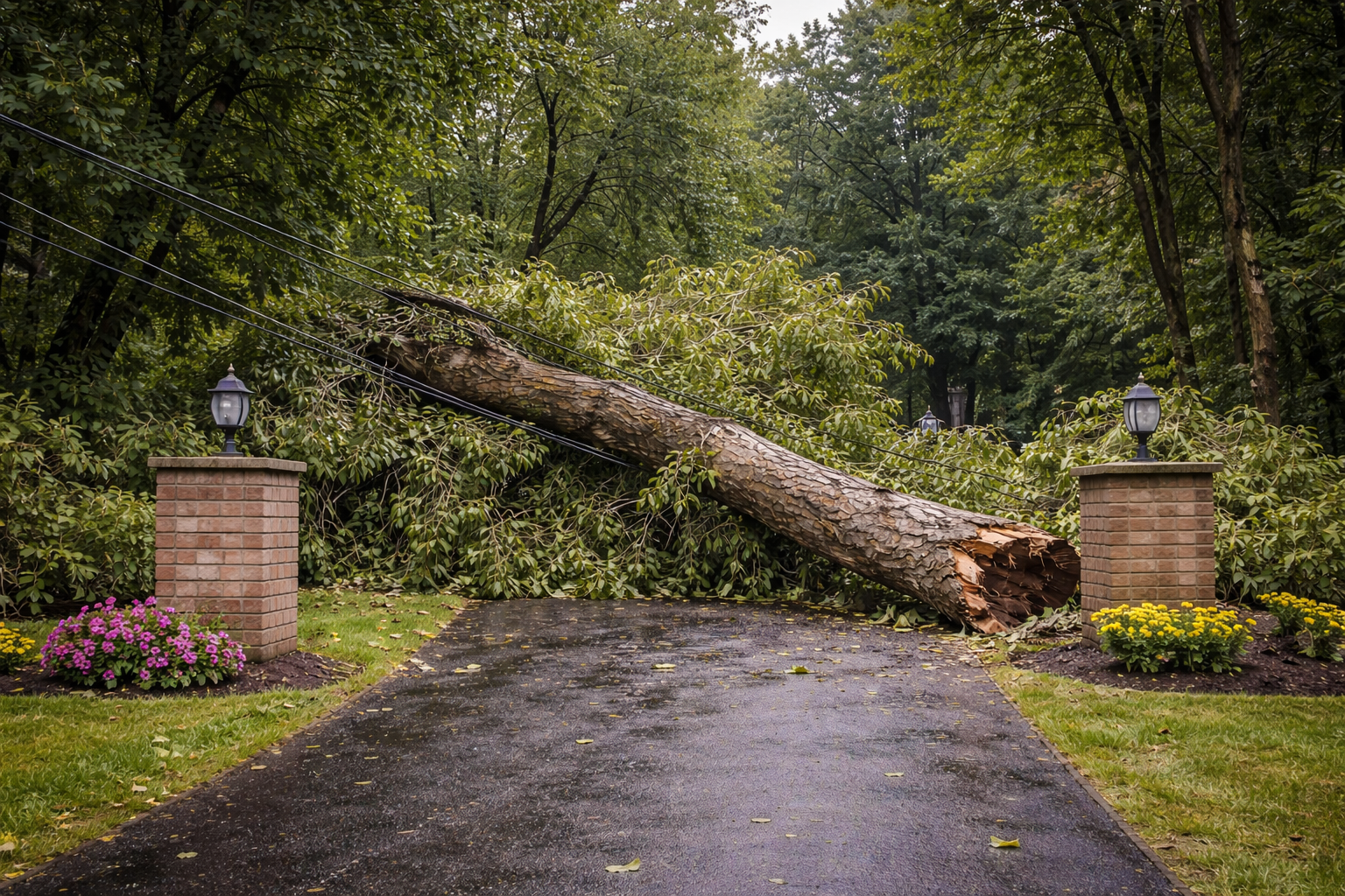 Trees blocking roads or access points